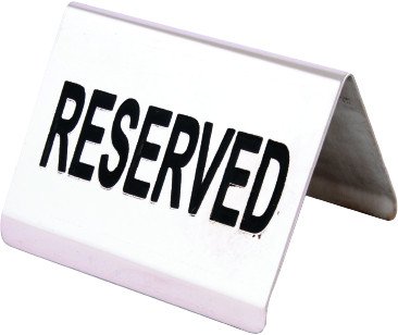 reserved table sign